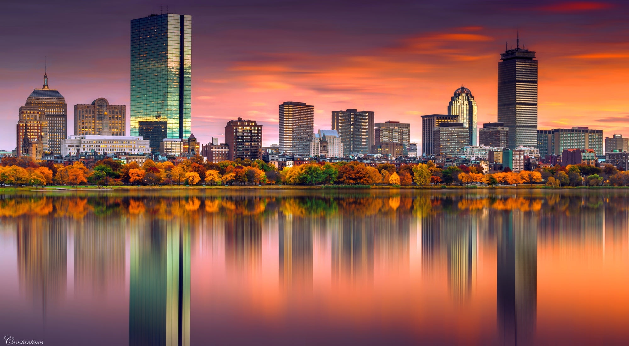 Boston skyline background